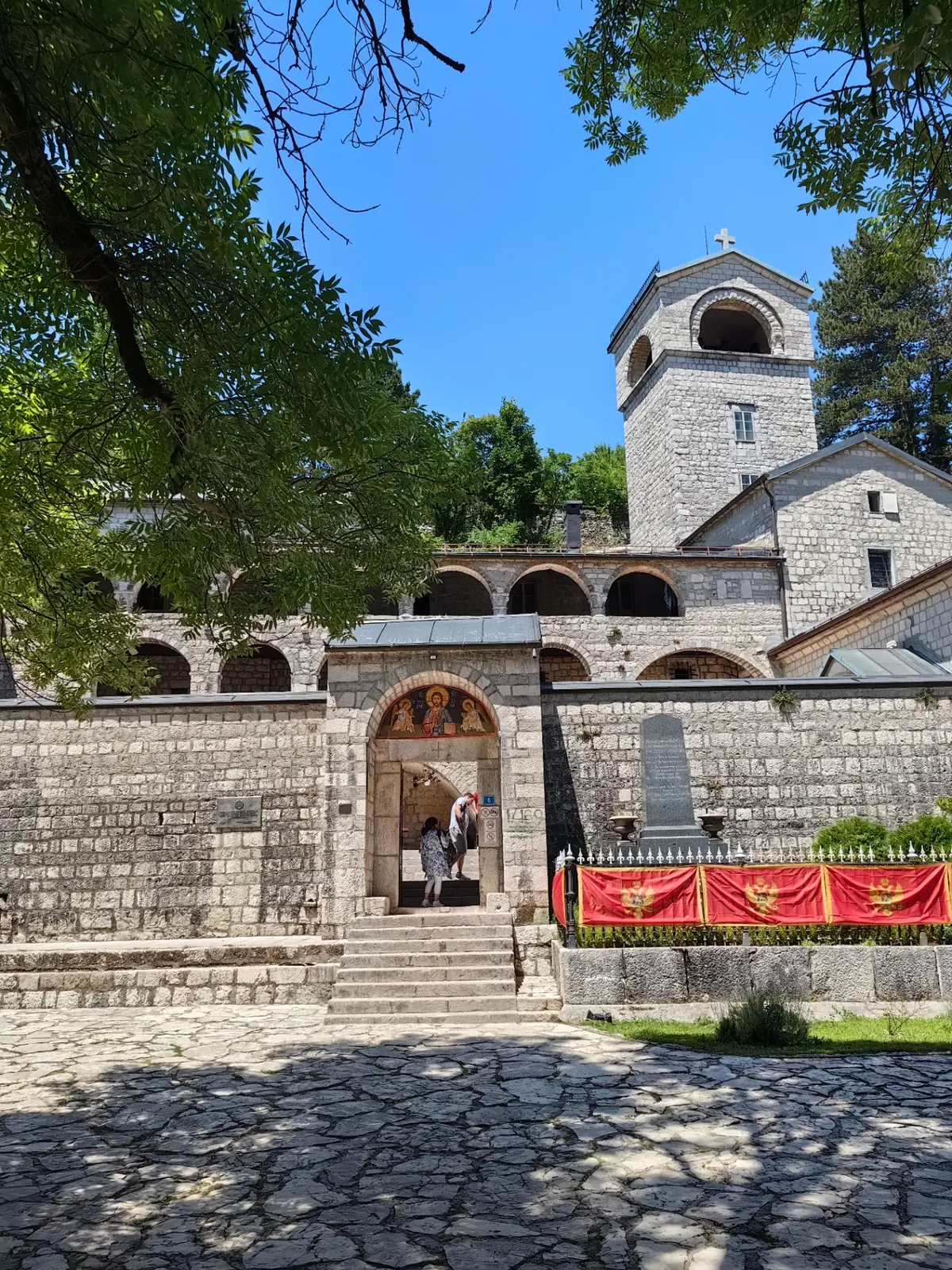 Cetinje Monastery courtyard and facade